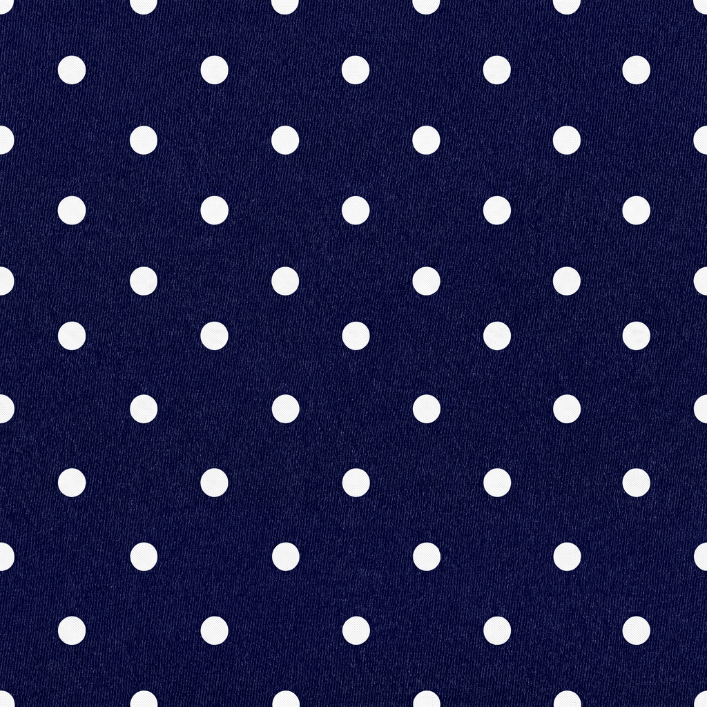 DARK BLUE 3 FOLD SARTORIAL CLASSIC SILK TIE - White polka dot