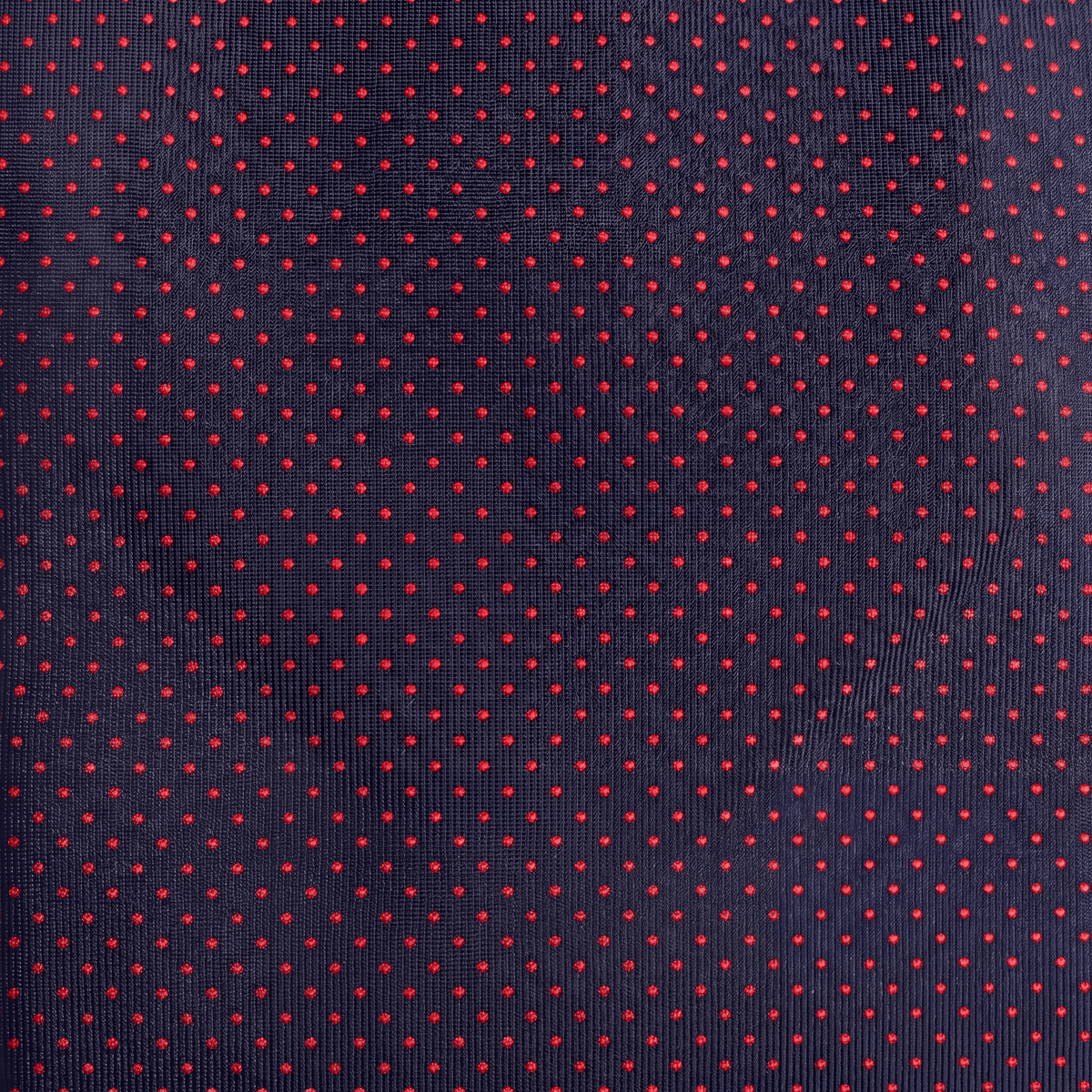 CRAVATTA BLU SCURO 3 PIEGHE SARTORIALE IN SETA - Pois rossi