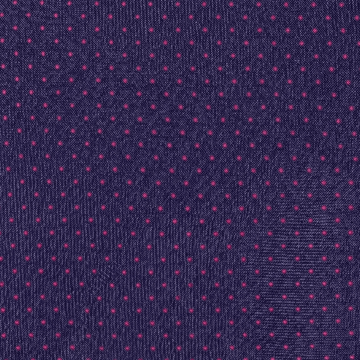 CRAVATTA BLU SCURO 3 PIEGHE SARTORIALE IN SETA - Pois fucsia
