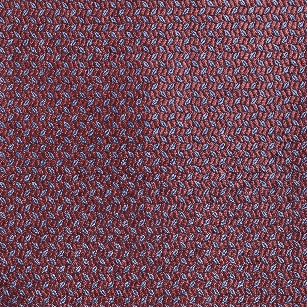 BURGUNDY JACQUARD SILK TIE - Micro leaf pattern