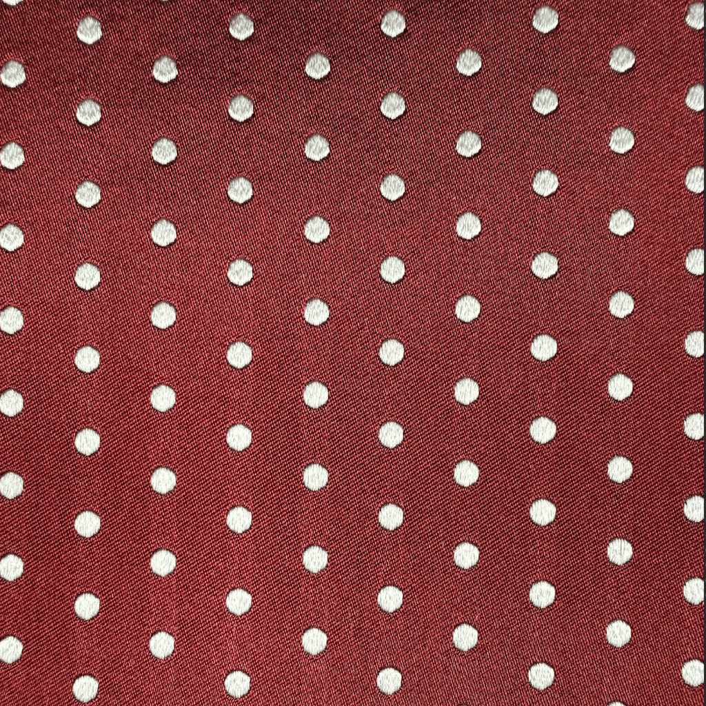 CRAVATTA BORDEAUX 3 PIEGHE SARTORIALE IN SETA - Pois bianchi
