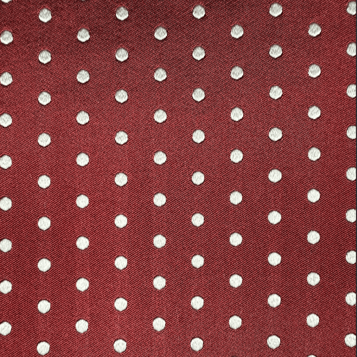 CRAVATTA BORDEAUX 3 PIEGHE SARTORIALE IN SETA - Pois bianchi
