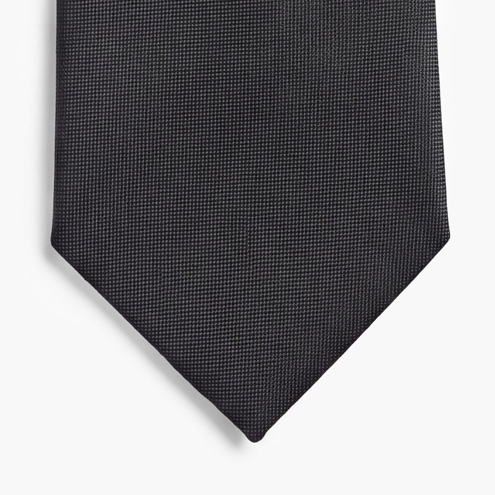 CRAVATTA NERA 3 PIEGHE IN SETA JACQUARD - Armatura reps - Lorenzi Como luxury silk tie