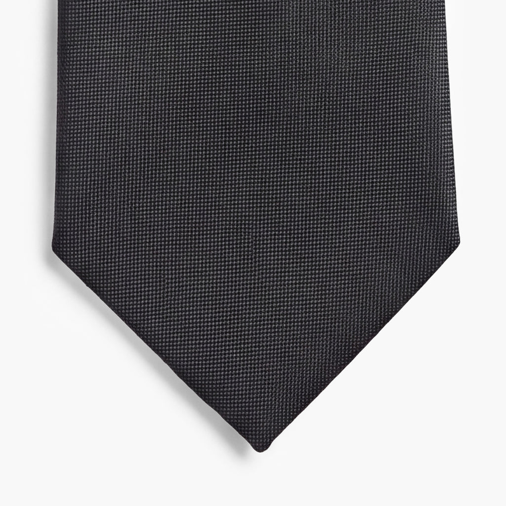 CRAVATTA NERA 3 PIEGHE IN SETA JACQUARD - Armatura reps - Lorenzi Como luxury silk tie