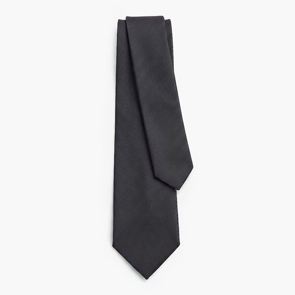 CRAVATTA NERA 3 PIEGHE IN SETA JACQUARD - Armatura reps - Lorenzi Como luxury silk tie