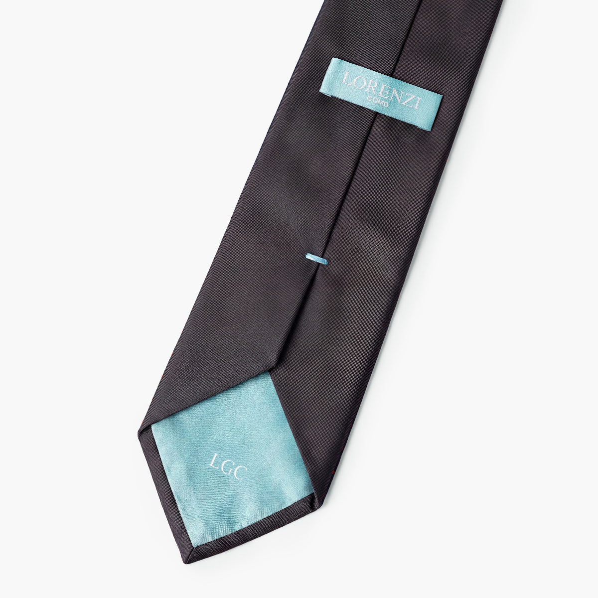 CRAVATTA NERA 3 PIEGHE IN SETA JACQUARD - Armatura reps - Lorenzi Como luxury silk tie