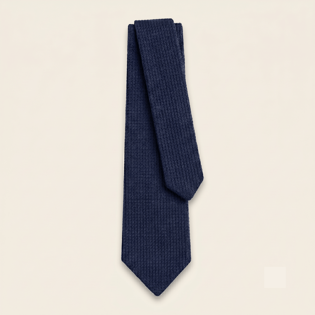 Navy grenadine tie three fold construction, The Contessi Edition