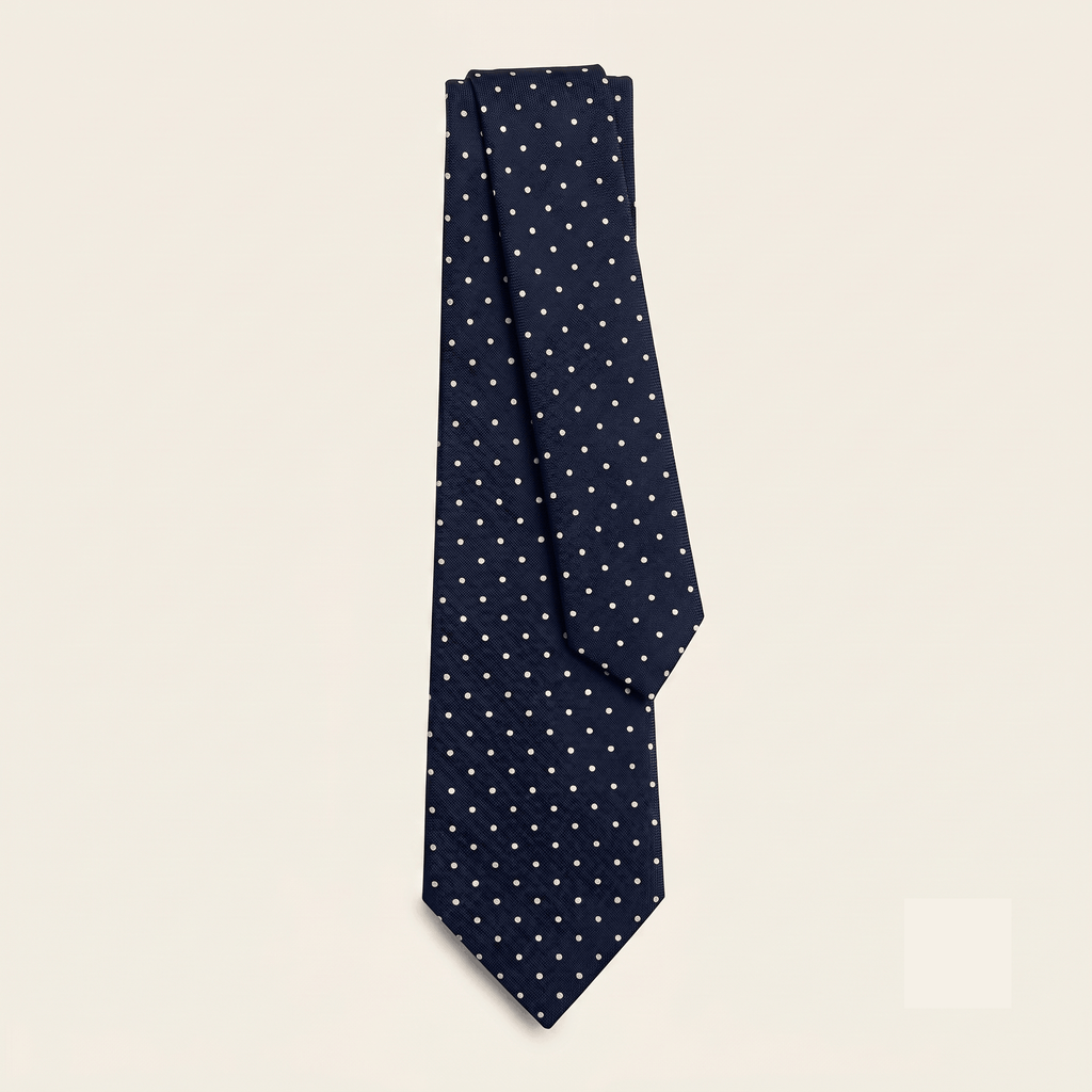 DARK BLUE 5 FOLD JACQUARD SILK TIE