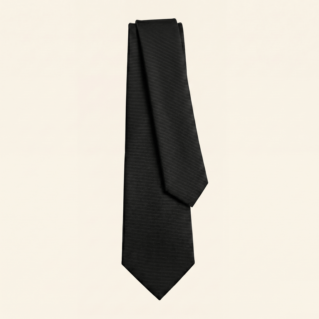 CRAVATTA NERA 3 PIEGHE SARTORIALE IN SETA - Lorenzi Como luxury silk tie