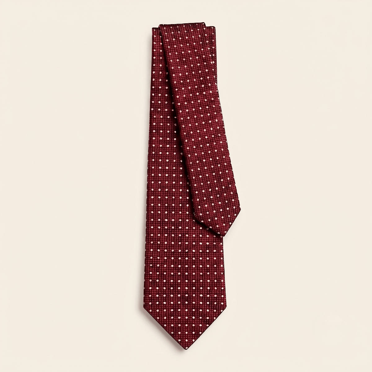 CRAVATTA BORDEAUX 5 PIEGHE IN SETA JACQUARD