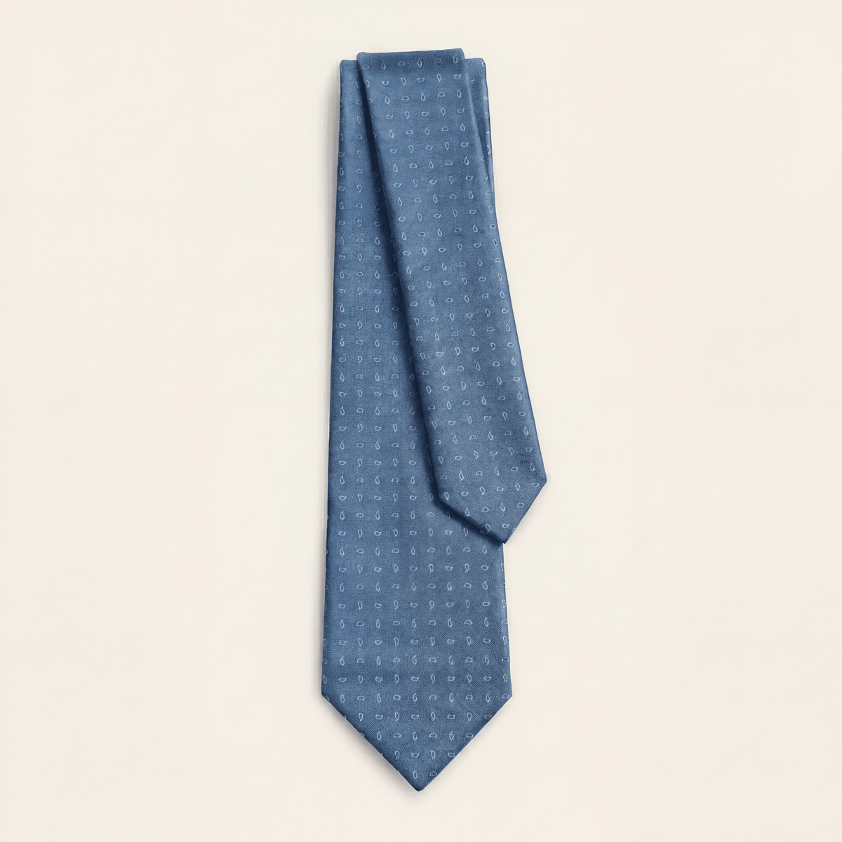 CRAVATTA AZZURRA IN SETA JACQUARD - Micro paisley
