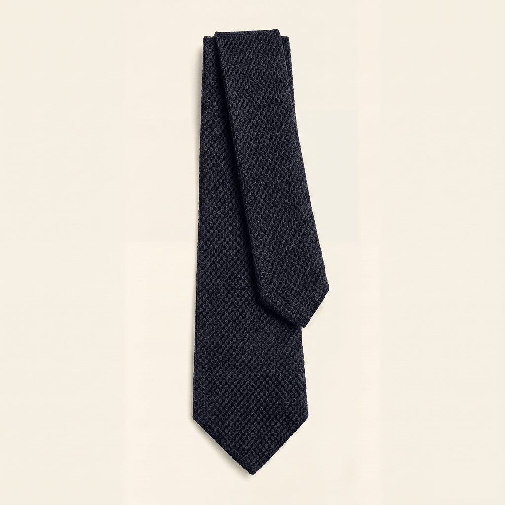 BLACK 3 FOLD SILK GARZA TIE