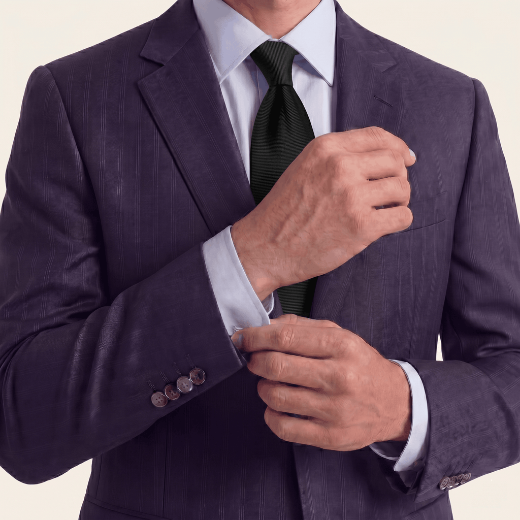CRAVATTA NERA 3 PIEGHE SARTORIALE IN SETA - Lorenzi Como luxury silk tie
