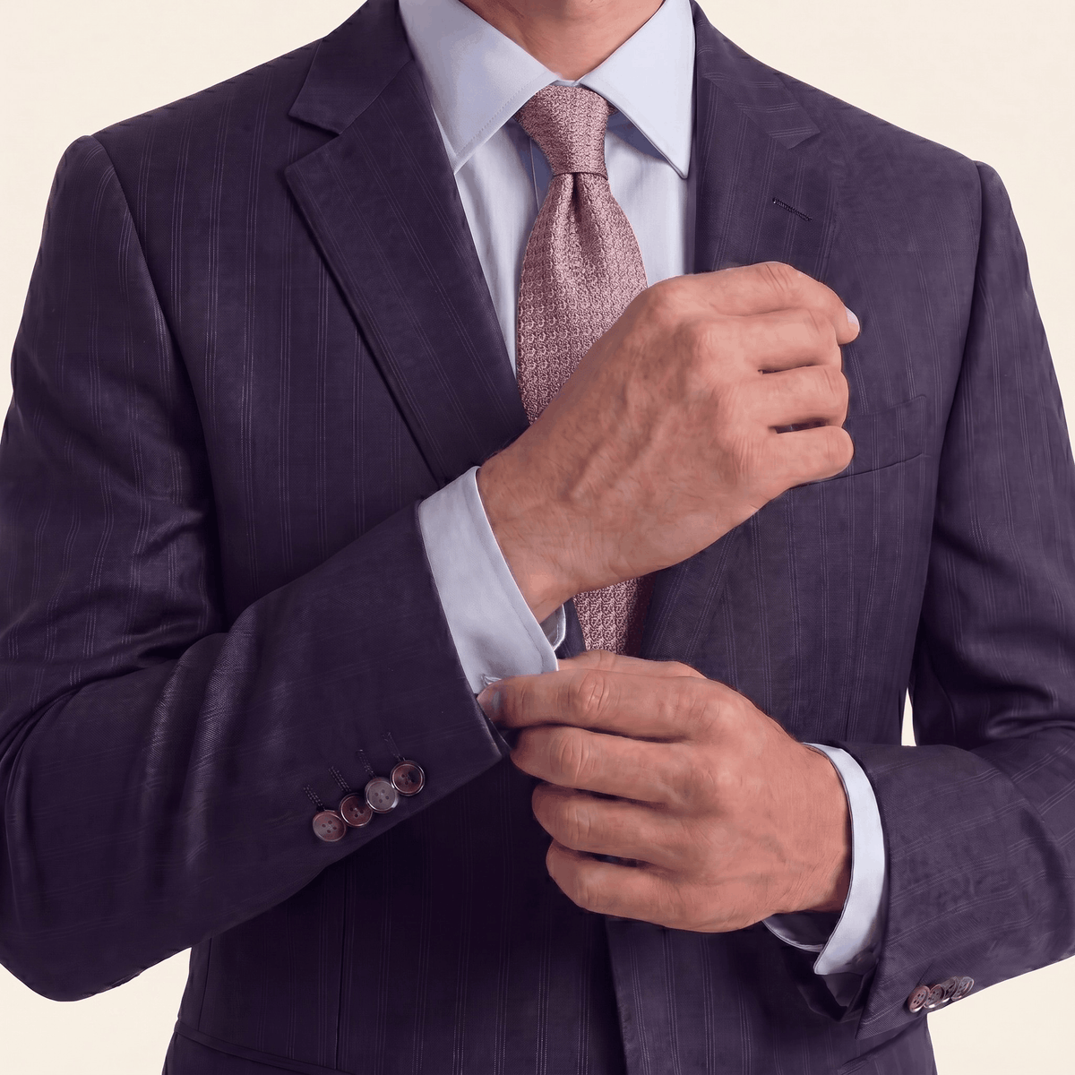 BLUSH 3 FOLD SILK GARZA TIE