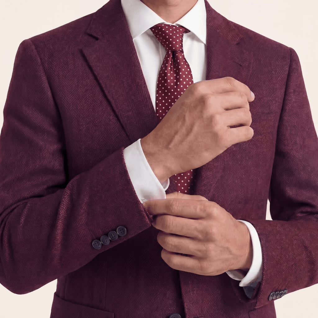 CRAVATTA BORDEAUX 3 PIEGHE SARTORIALE IN SETA - Pois bianchi