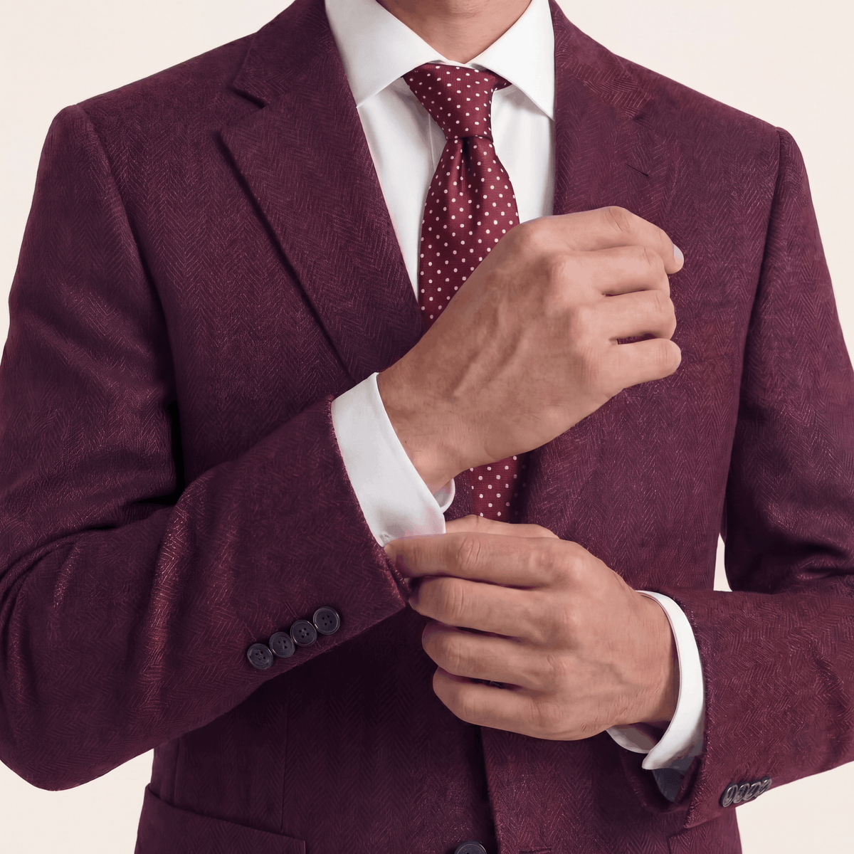 CRAVATTA BORDEAUX 3 PIEGHE SARTORIALE IN SETA - Pois bianchi