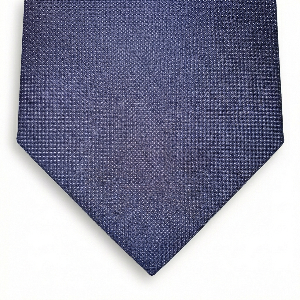 NAVY JACQUARD SILK TIE – Micro Geometric Pin-Dot