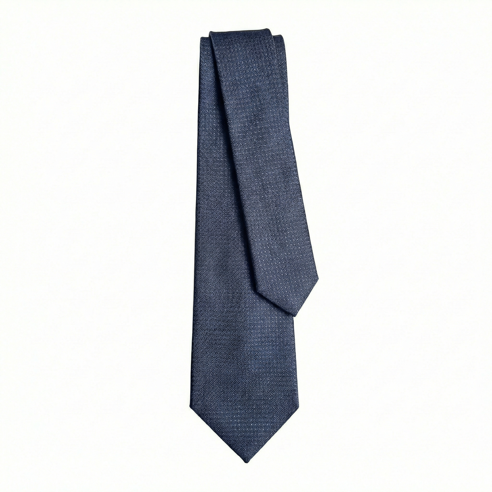 BLUE JACQUARD SILK TIE - Subtle textured weave