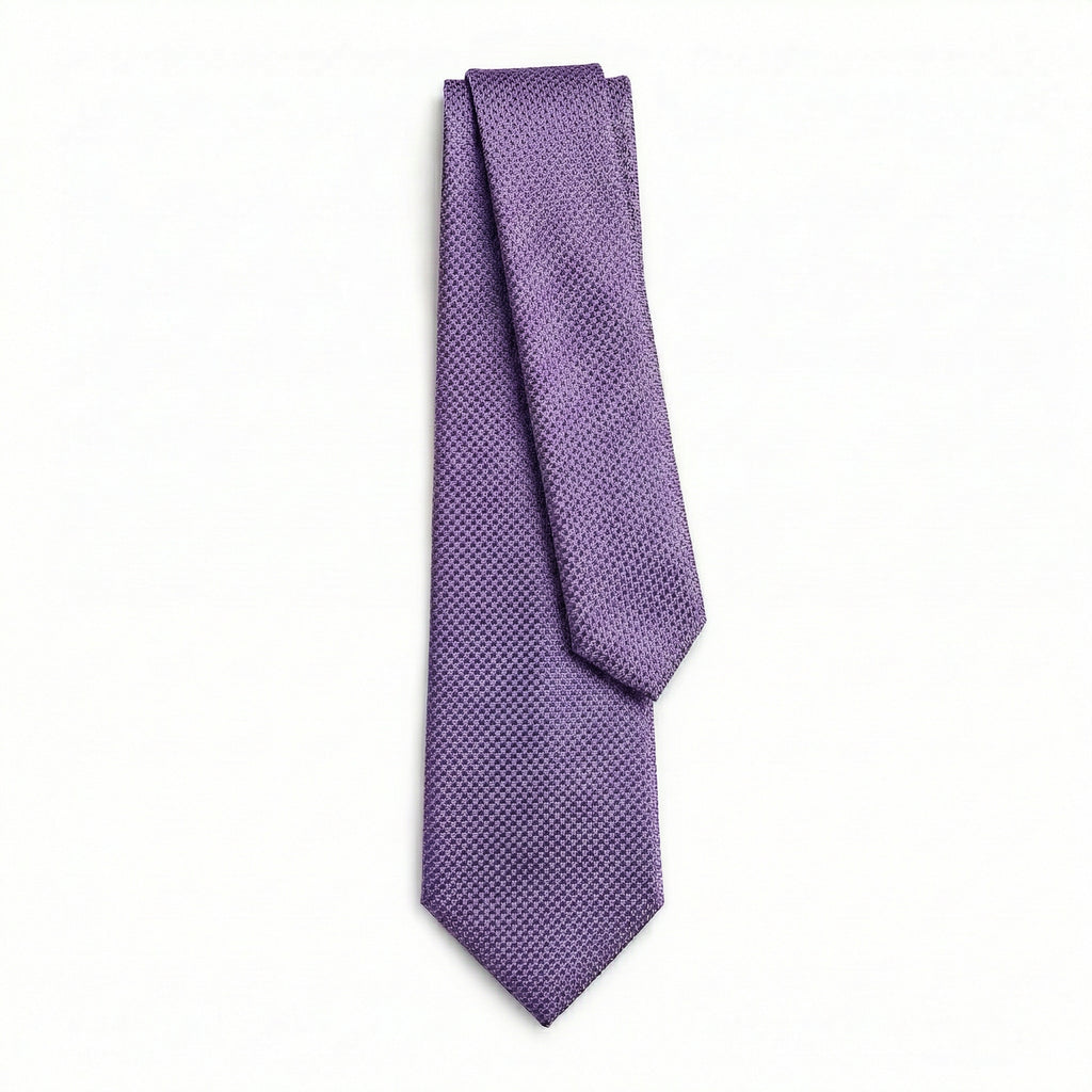 PURPLE JACQUARD SILK TIE - Micro textured pattern
