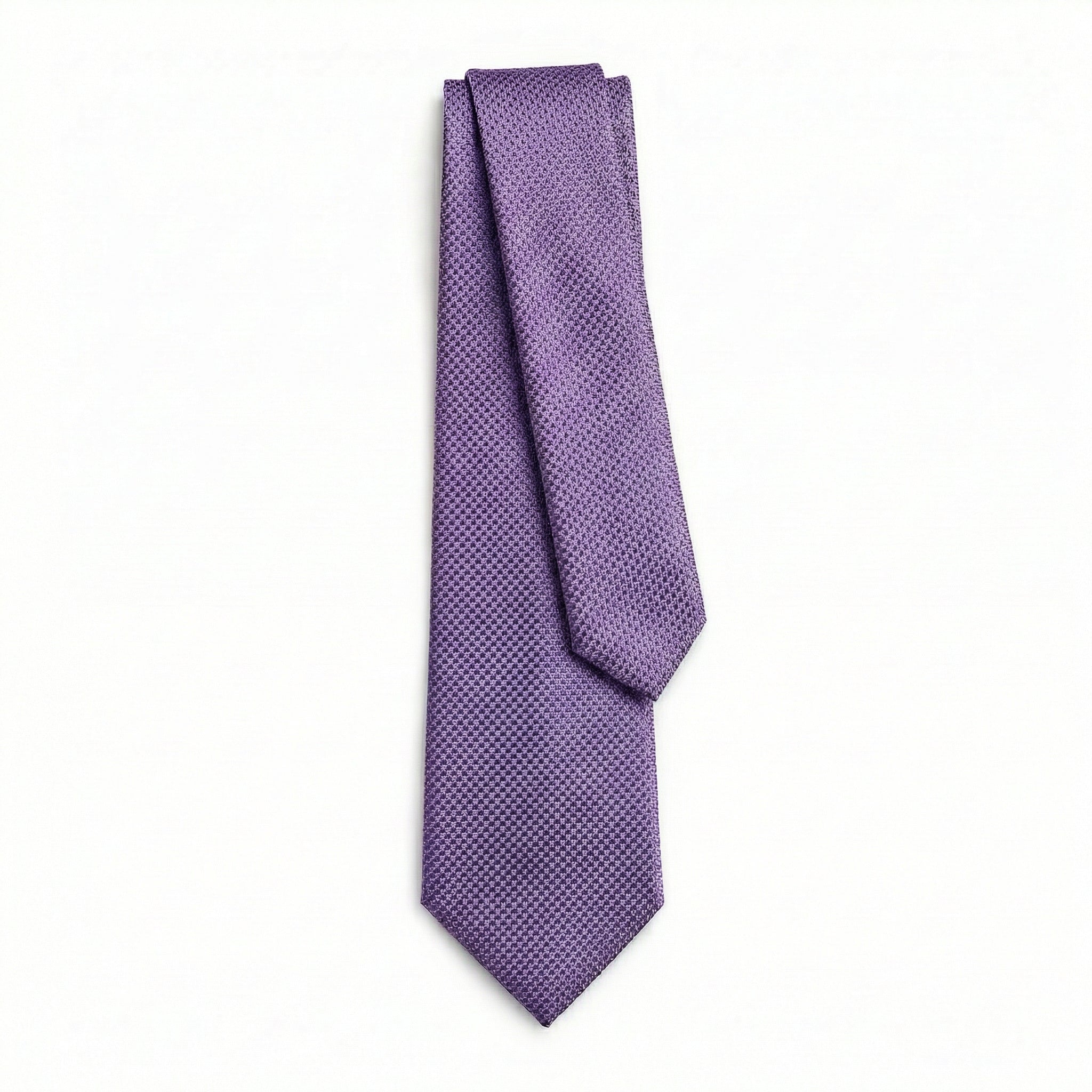 PURPLE JACQUARD SILK TIE - Micro textured pattern