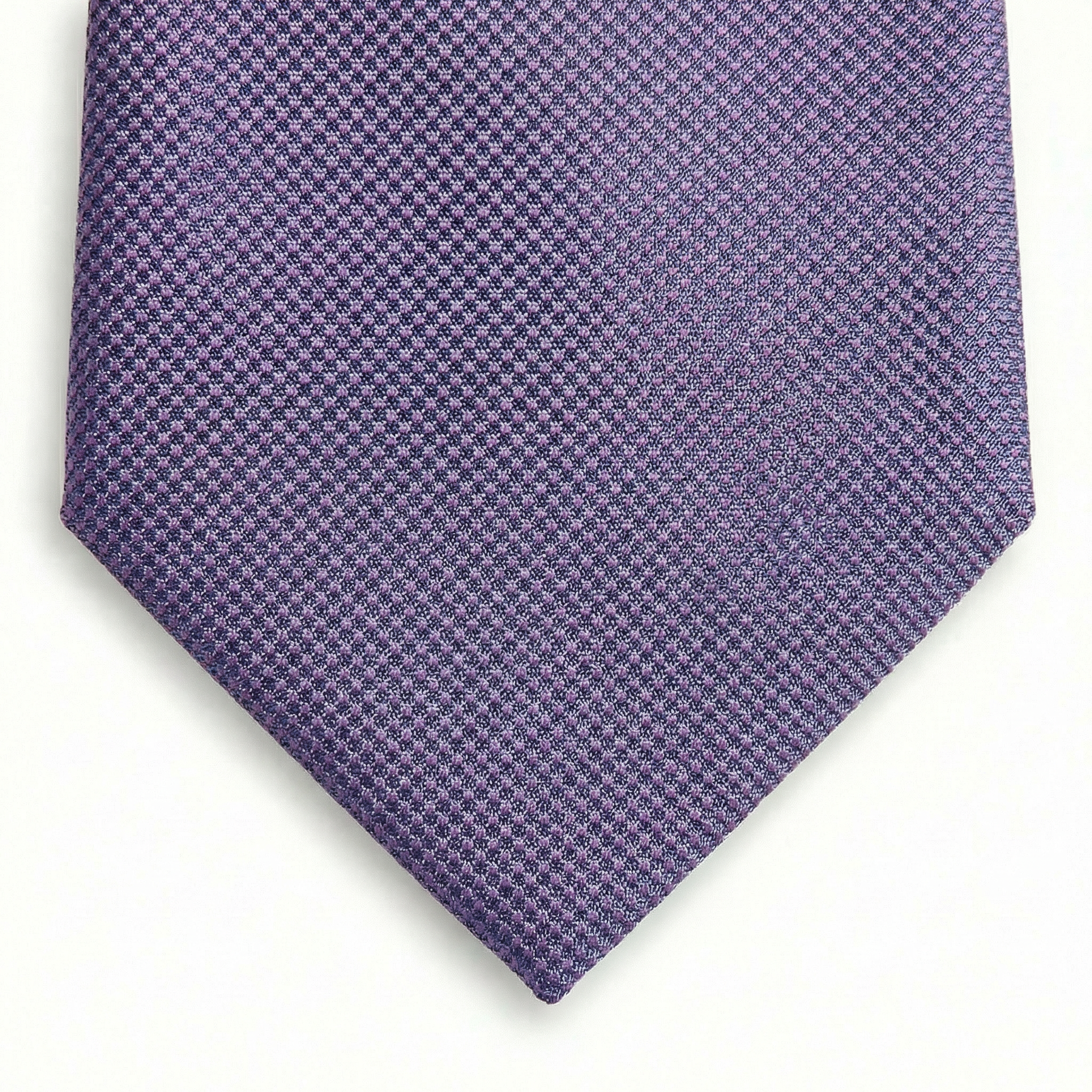 PURPLE JACQUARD SILK TIE - Micro textured pattern