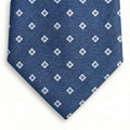 BLUE JACQUARD SILK TIE - Small geometric pattern