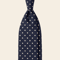 CRAVATTA BLU SCURO 7 PIEGHE IN SETA JACQUARD - Lorenzi Como luxury silk tie