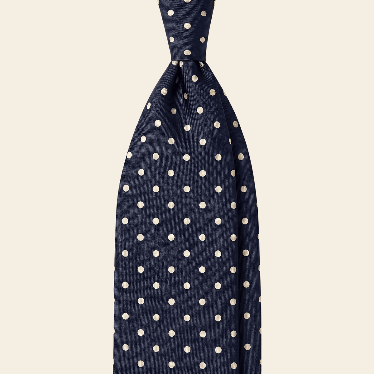 CRAVATTA BLU SCURO 7 PIEGHE IN SETA JACQUARD - Lorenzi Como luxury silk tie
