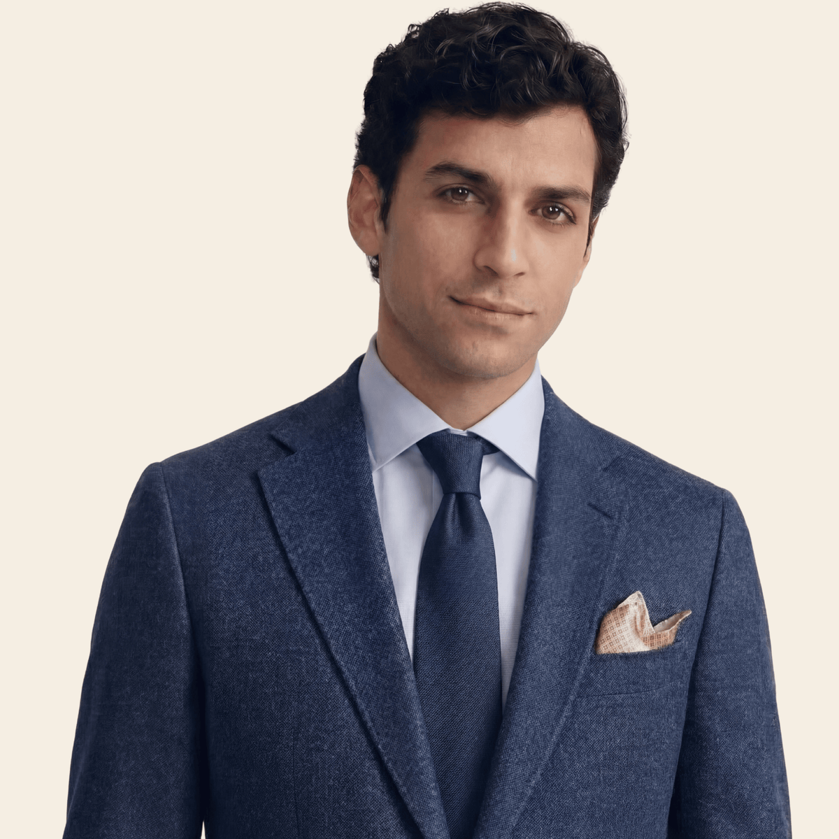 CRAVATTA BLU SCURO 7 PIEGHE IN SETA JACQUARD