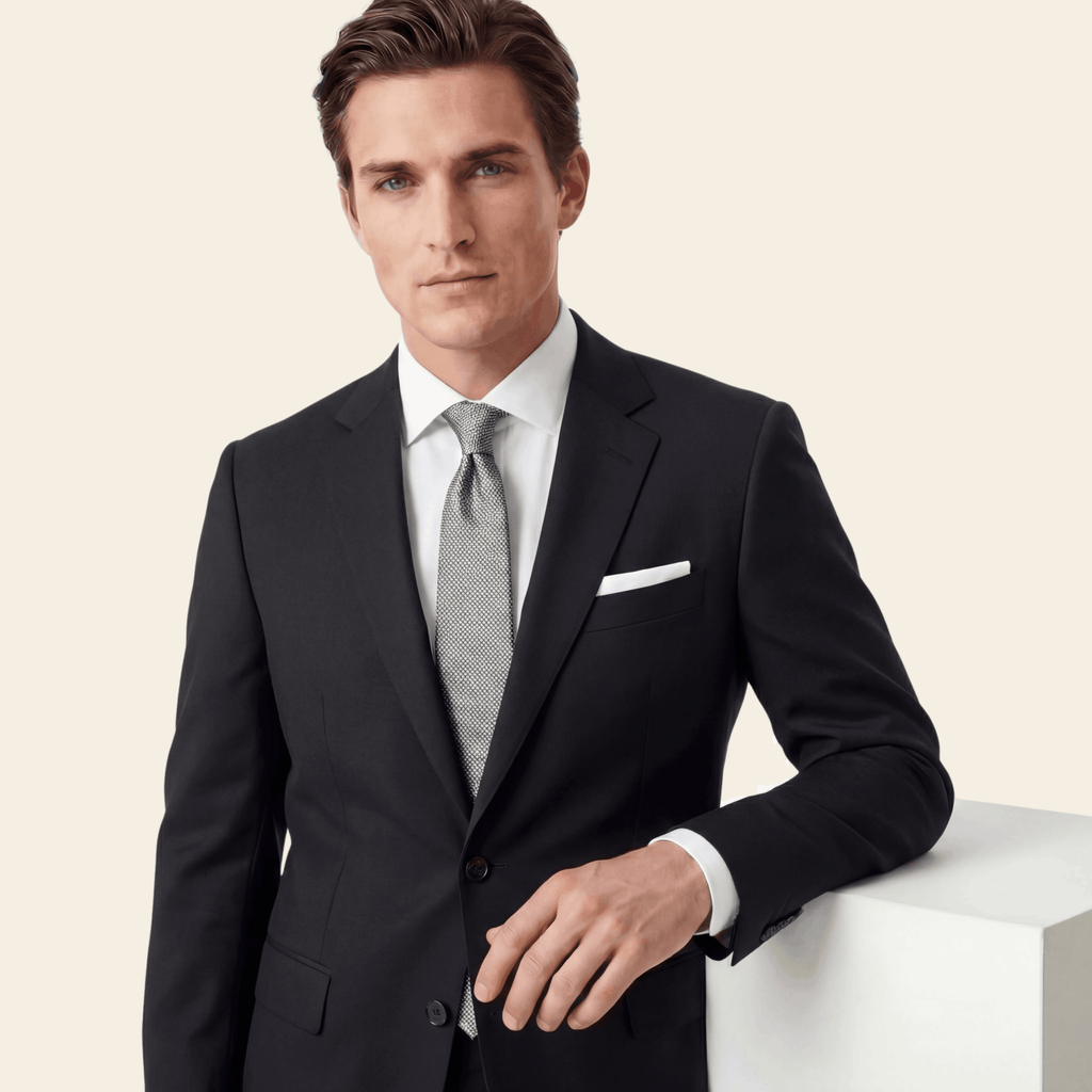 CRAVATTA ARGENTO 3 PIEGHE IN SETA JACQUARD - Microtrama intrecciata