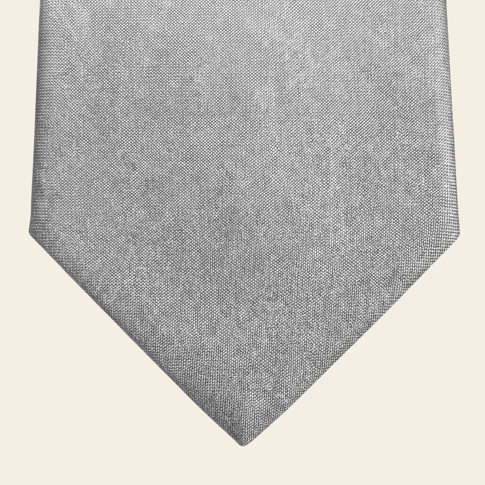 CRAVATTA ARGENTO 3 PIEGHE IN SETA JACQUARD