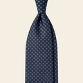 CRAVATTA BLU SCURO 7 PIEGHE SARTORIALE IN SETA - Floreale - Lorenzi Como luxury silk tie