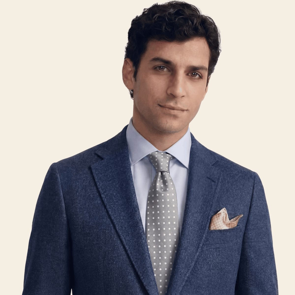 CRAVATTA ARGENTO 7 PIEGHE IN SETA JACQUARD - Pois bianchi (Copia)
