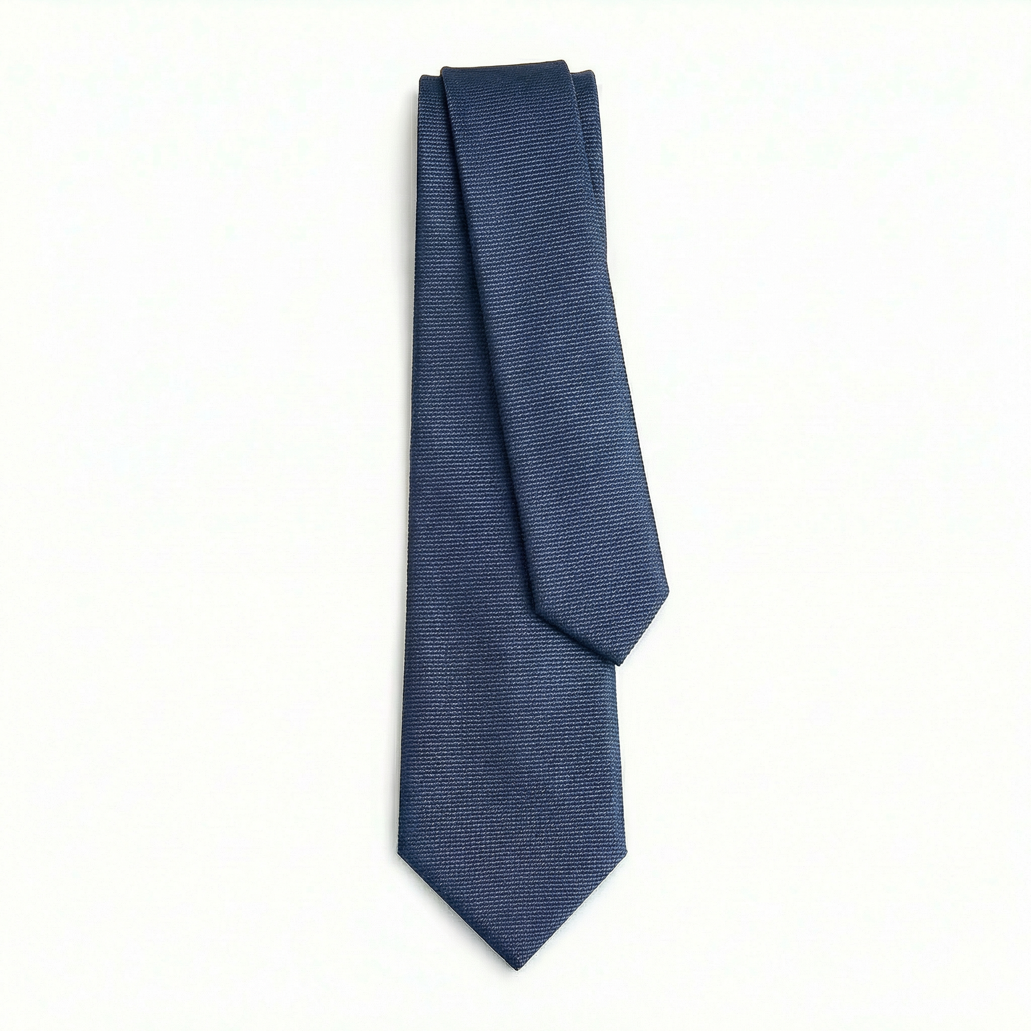 NAVY SARTORIAL SILK TIE - Ribbed texture