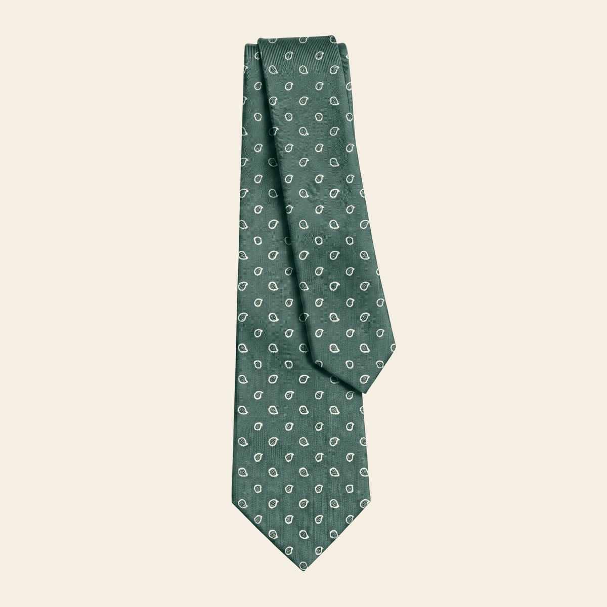 CRAVATTA VERDE SALVIA IN SETA JACQUARD - Paisley piccolo - Lorenzi Como luxury silk tie