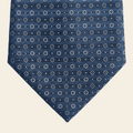 CRAVATTA BLU IN SETA JACQUARD - Microdisegno circolare