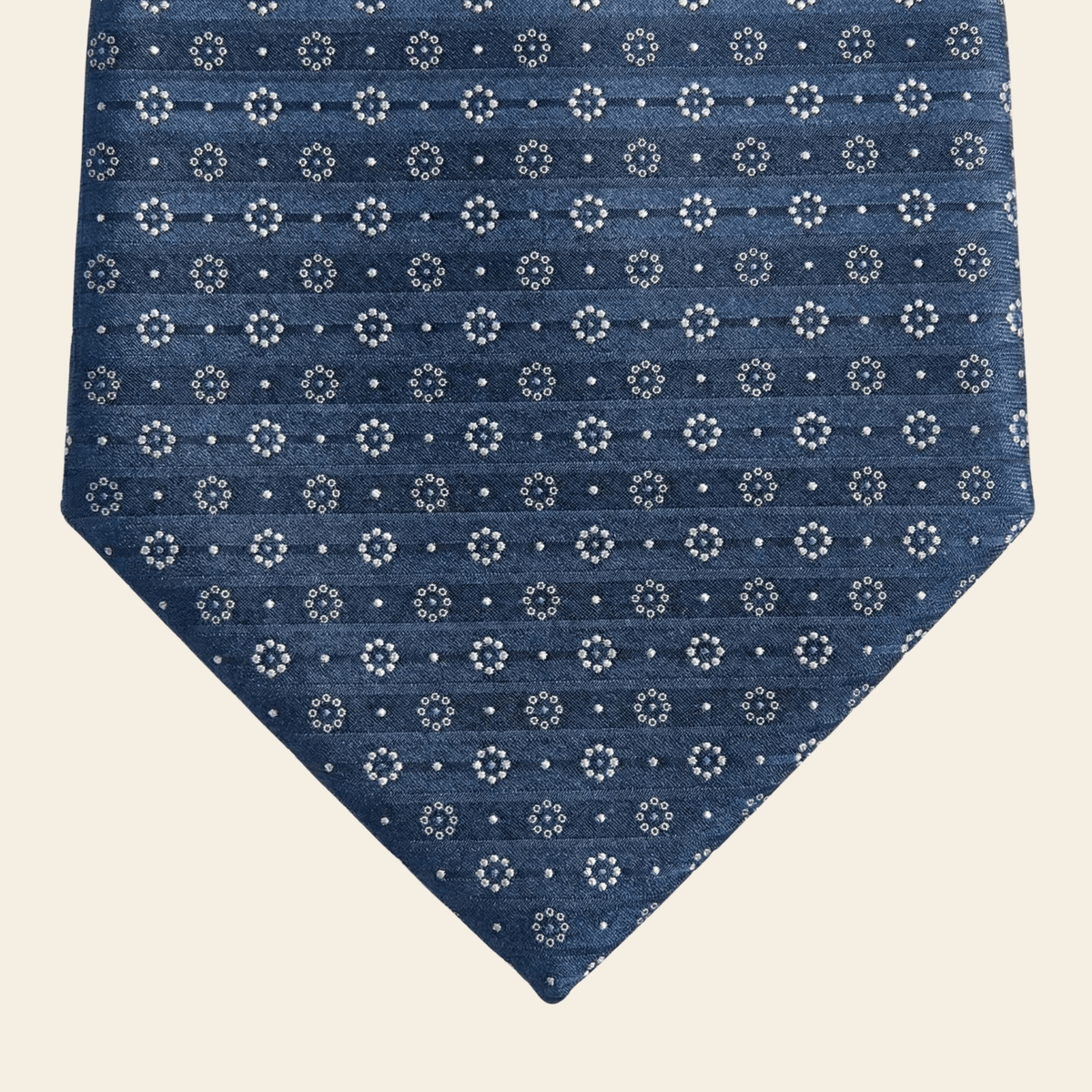 CRAVATTA BLU IN SETA JACQUARD - Microdisegno circolare