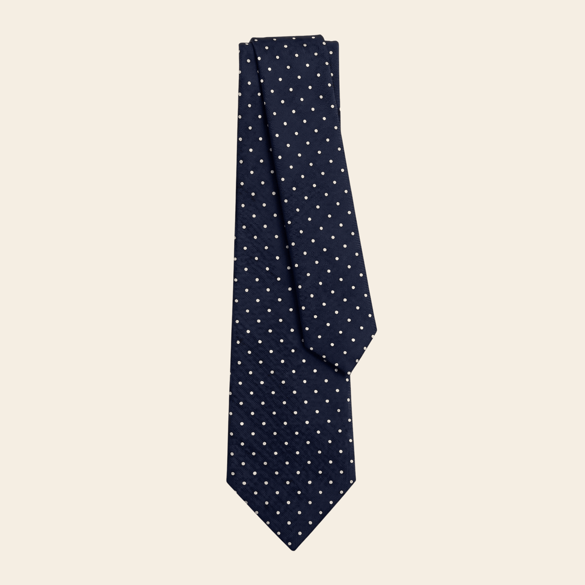 CRAVATTA BLU SCURO 7 PIEGHE IN SETA JACQUARD - Lorenzi Como luxury silk tie