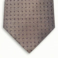 TAUPE JACQUARD SILK TIE - Micro paisley pattern