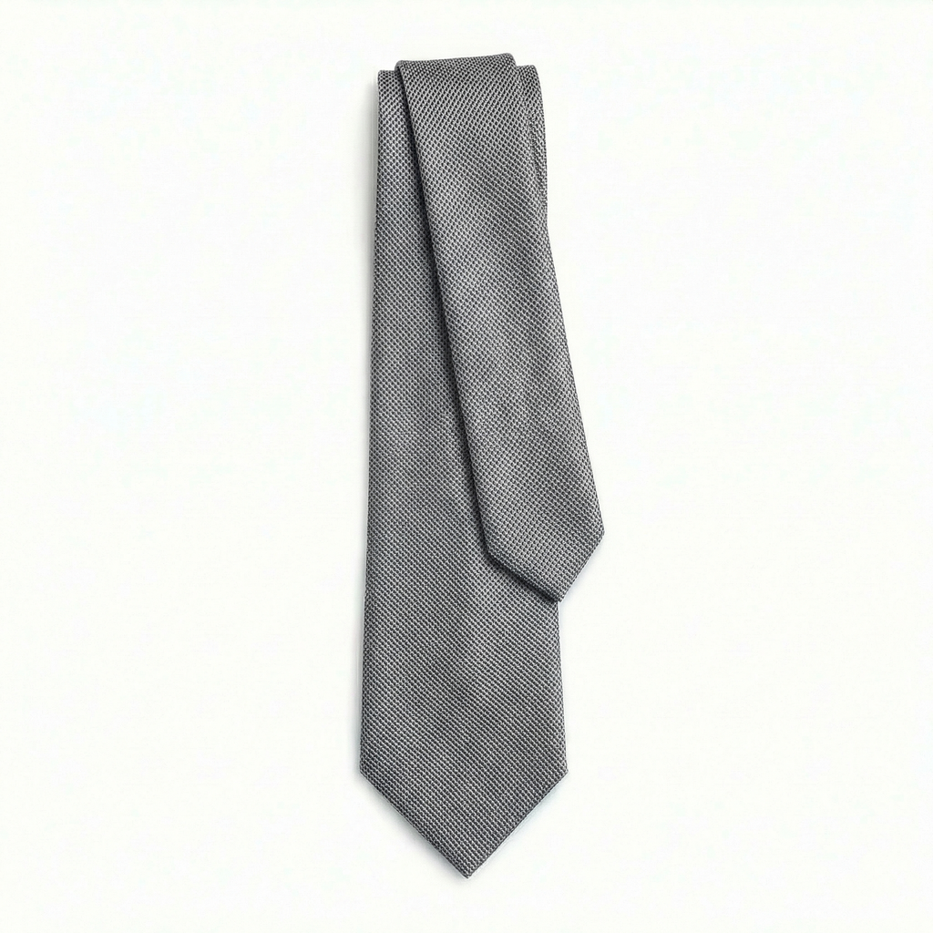 GREY JACQUARD SILK TIE - Micro texture pattern