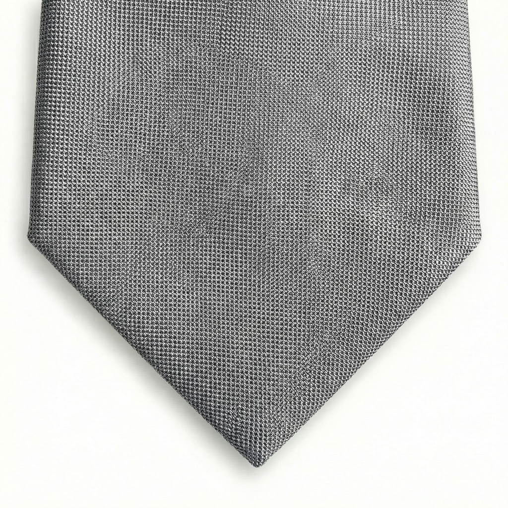 GREY JACQUARD SILK TIE - Micro texture pattern