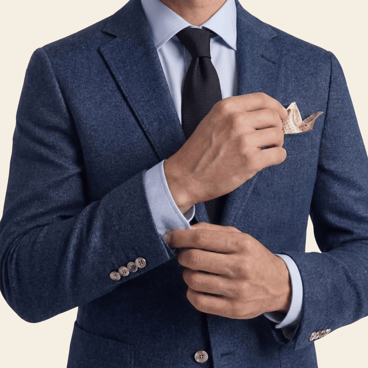 CRAVATTA NERA 3 PIEGHE IN SETA JACQUARD