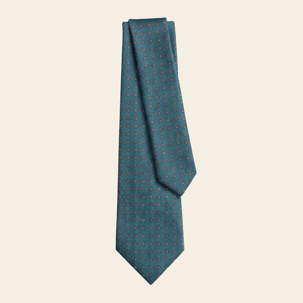 CRAVATTA BLU IN SETA JACQUARD - Microdisegno bordeaux
