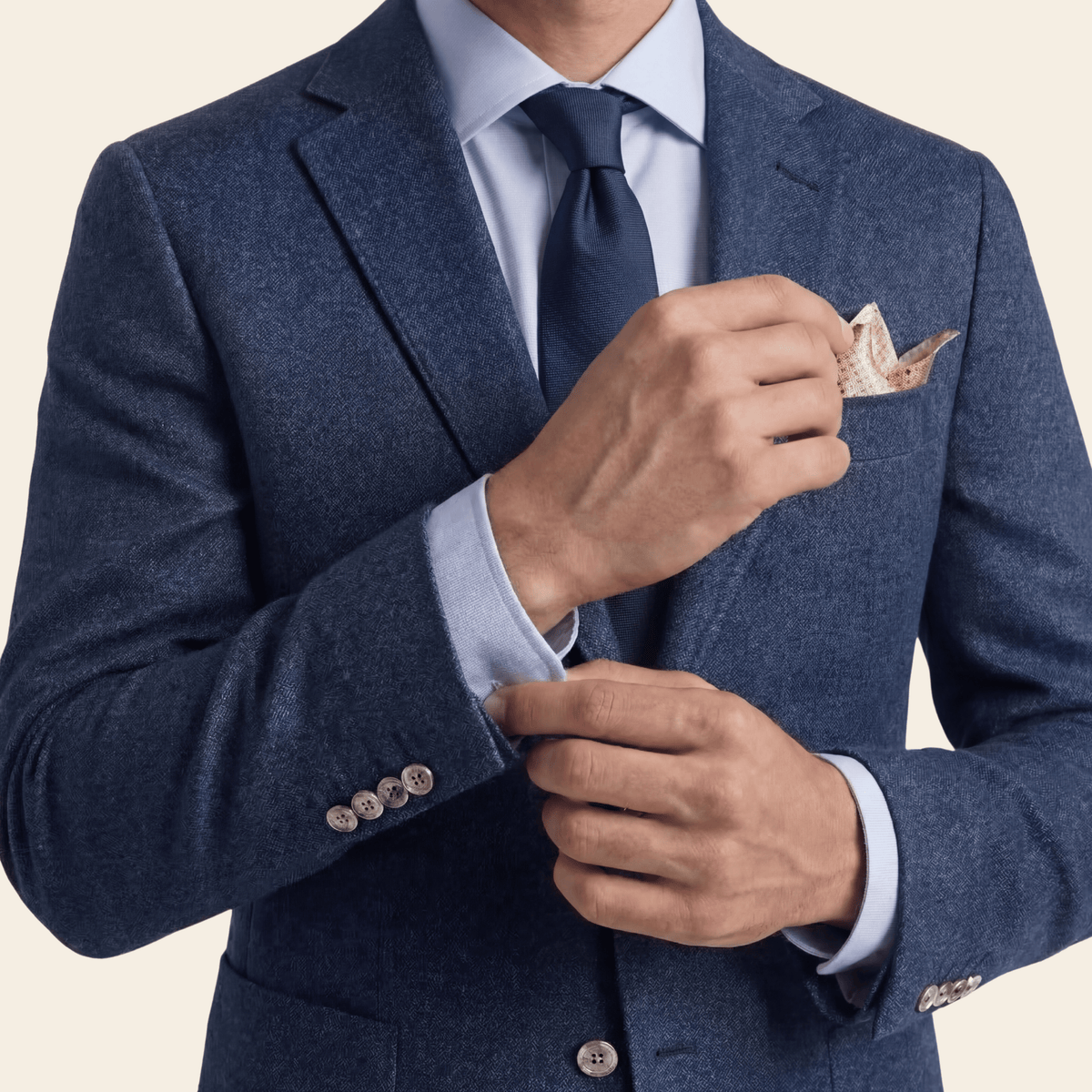 CRAVATTA BLU SCURO 3 PIEGHE IN SETA JACQUARD