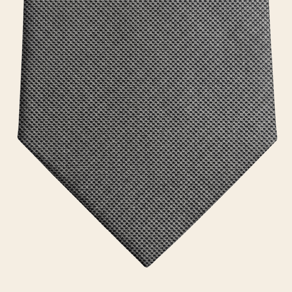 CRAVATTA ARGENTO 7 PIEGHE IN SETA JACQUARD - Microtrama intrecciata