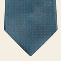 CRAVATTA BLU IN SETA JACQUARD - Microdisegno bordeaux - Lorenzi Como luxury silk tie