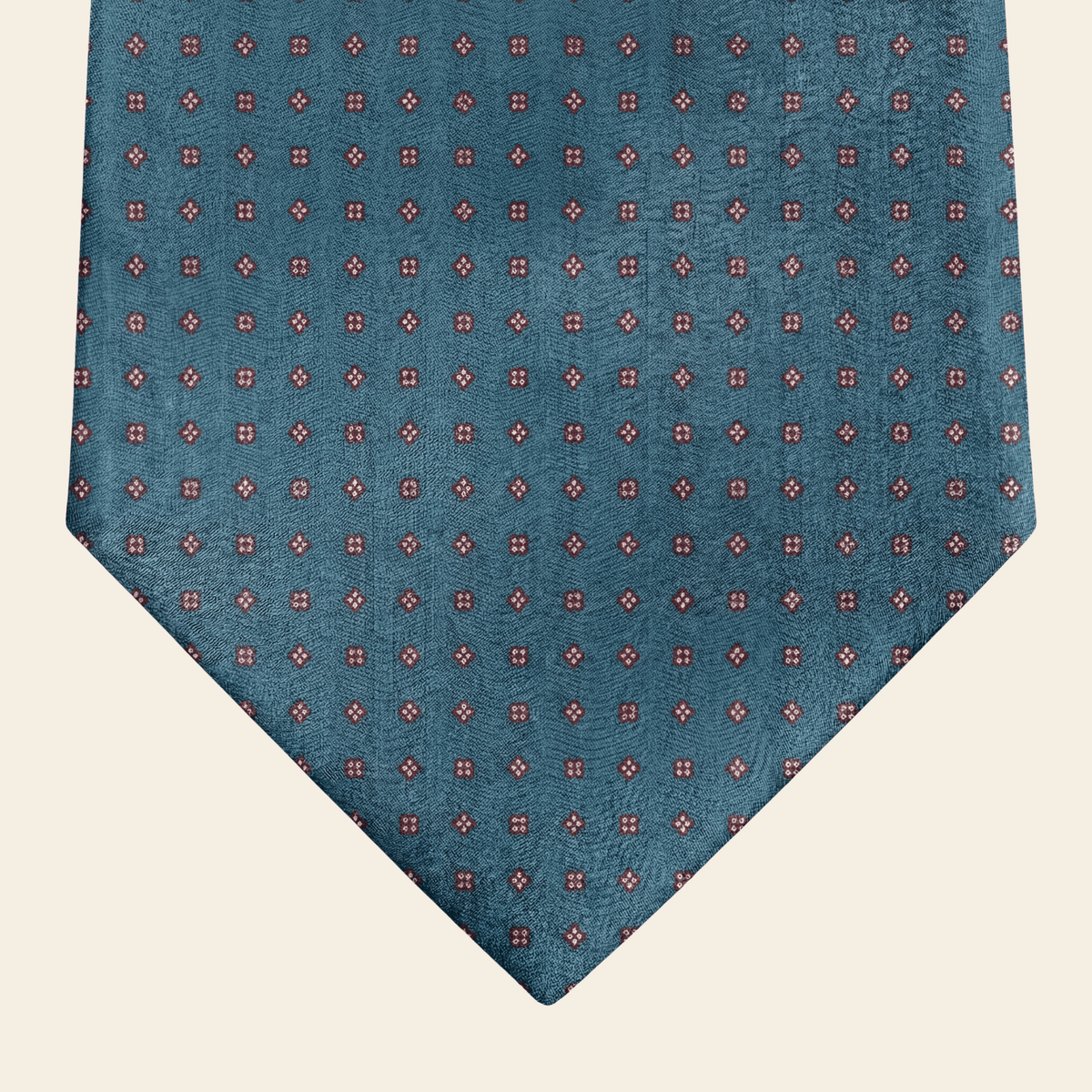 CRAVATTA BLU IN SETA JACQUARD - Microdisegno bordeaux