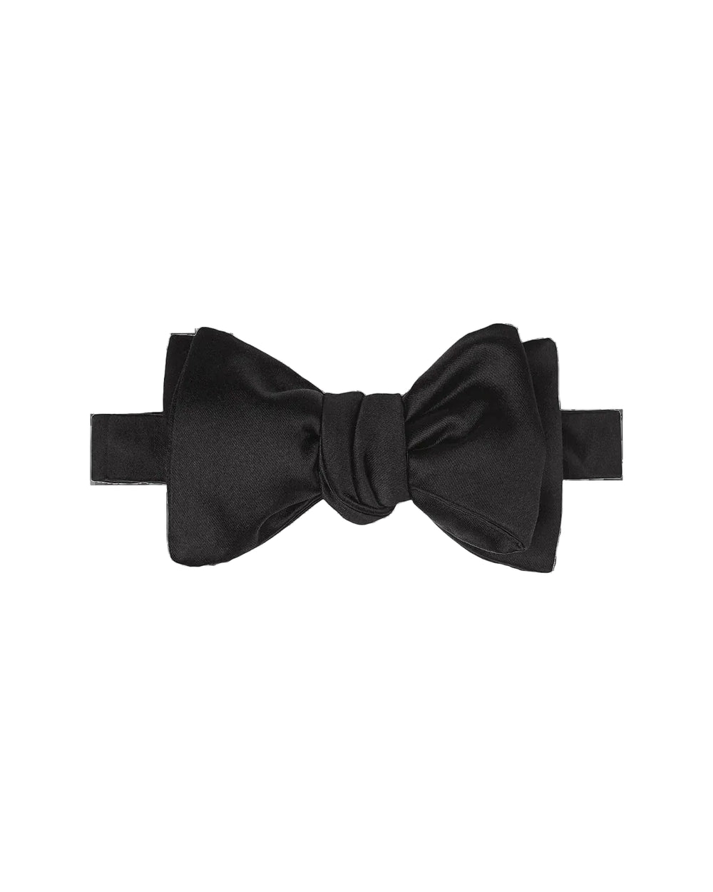 Black Silk Satin Bow Tie - Self-Tie
