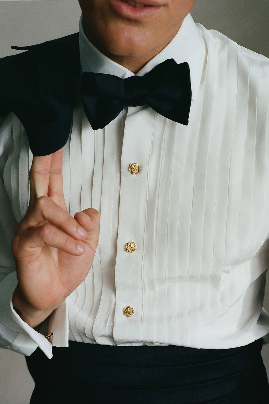 Black Silk Satin Bow Tie - Self-Tie