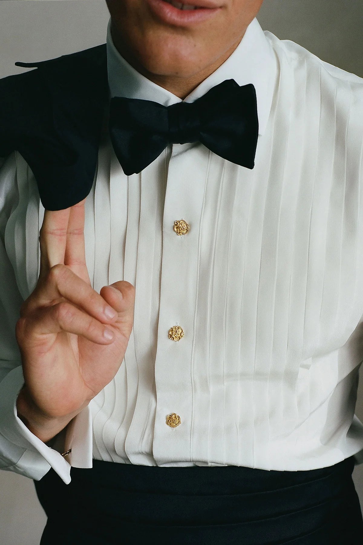 Black Silk Satin Bow Tie - Self-Tie